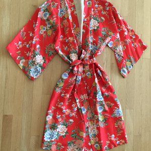 Japanese long silk kimono